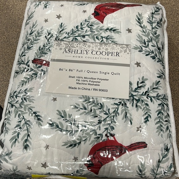 NEW Ashley Cooper full/queen single quilt with cardinals - Picture 1 of 3